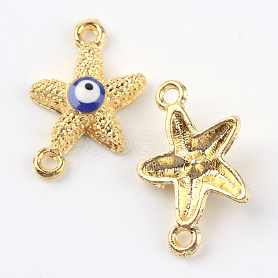 Alloy Enamel Evil Eye Links connectors X-ENAM-Q032-05-1