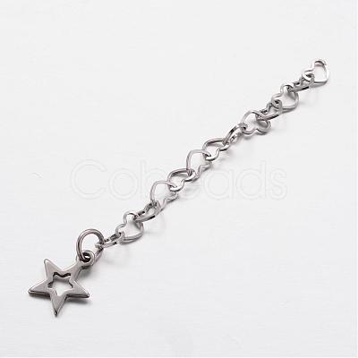 Tarnish Resistant 304 Stainless Steel Heart Link Chain Extender FIND-JF00074-1