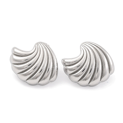 Non-Tarnish Shell Shapes 304 Stainless Steel Earring for Women EJEW-H013-07P-1