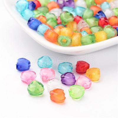 Mixed Color Transparent Acrylic Faceted Heart Beads X-TACR-S114-8mm-M-1