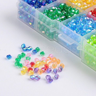 Ten Color Boxed Eco-Friendly AB Color Plated Transparent Acrylic Beads MACR-X0019-4mm-01-1