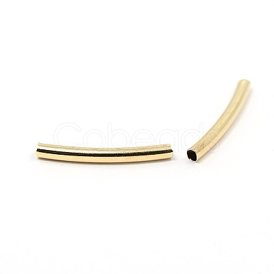 Brass Smooth Curved Tube Beads KK-O031-A-08-1