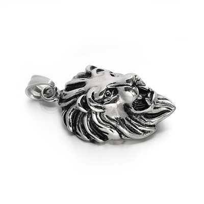 Lion Retro 304 Stainless Steel Pendants STAS-F011-38-1