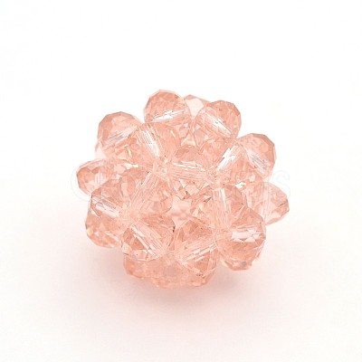 Transparent Glass Crystal Round Woven Beads GLAA-A034-4mm-A10-1