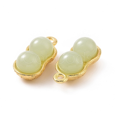 Alloy with Glass Imitation Jade Pendants FIND-G047-01G-02-1