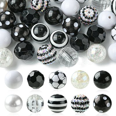 50Pcs 10 Style Acrylic Beads MACR-CJC0001-14-1