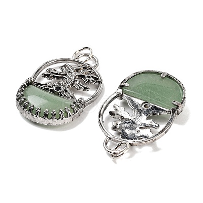 Natural Green Aventurine Bag Pendants G-Q163-06AS-07-1