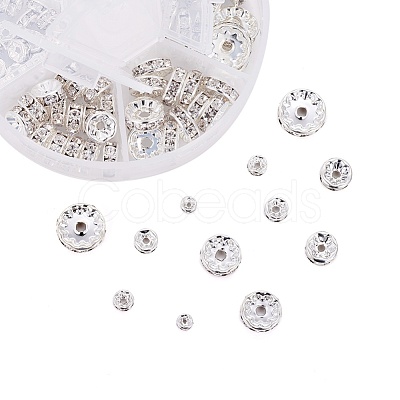 Brass Rhinestone Spacer Beads RB-JP0002-07-1