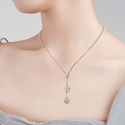 Clear Cubic Zirconia Flower Laria Necklace JN1062B-1