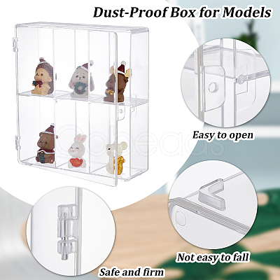 6 Grids Transparent Acrylic Minifigures Display Case with Cover DIY-WH0430-530A-1