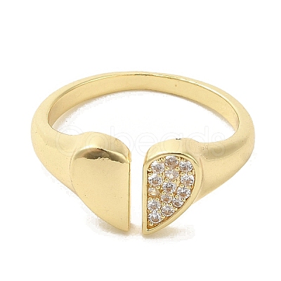 Brass Micro Pave Cubic Zirconia Rings for Women RJEW-E295-38G-1