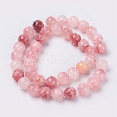 Natural Colorful Green Jade Beads Strands G-G757-02-12mm-1