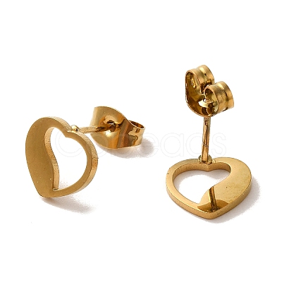 PVD Vacuum Plating 304 Stainless Steel Stud Earrings EJEW-Z040-25G-1