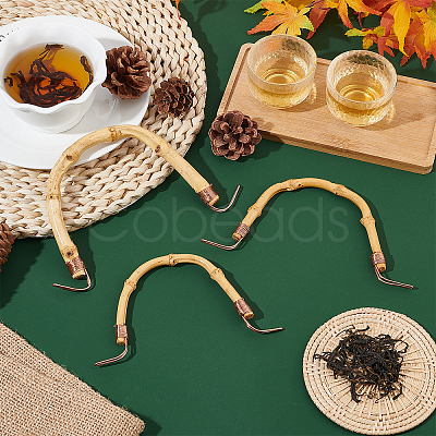 PandaHall Elite 3Pcs 3 Style U-shape Bamboo Teapot Handle FIND-PH0005-87-1