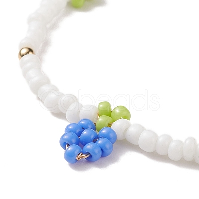 Glass Seed Braided Grape Charms Bracelet for Women BJEW-TA00140-03-1