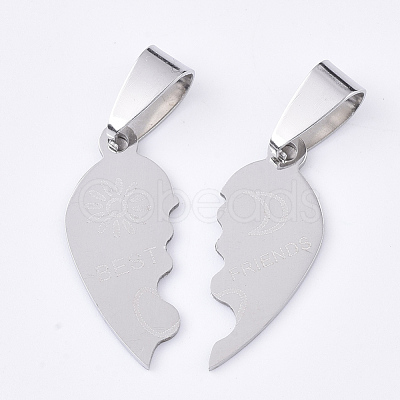 Non-Tarnish 201 Stainless Steel Split Pendants STAS-T048-03-1