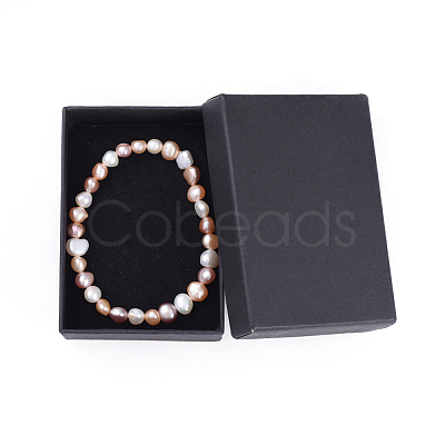 Natural Pearl Beaded Stretch Bracelets BJEW-JB04528-01-1