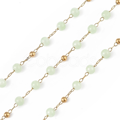 Dyed Natural Jade Round Beaded Chain CHS-C006-01E-1