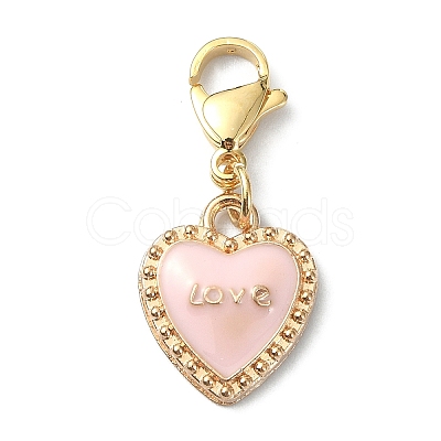 5Pcs Valentine's Day Alloy Enamel Pendants Decoratios HJEW-JM01162-01-1