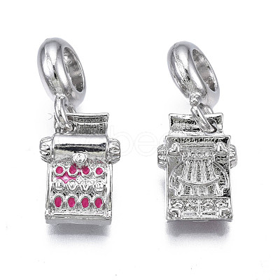 Rack Plating Alloy Enamel European Dangle Charms MPDL-N039-055-1