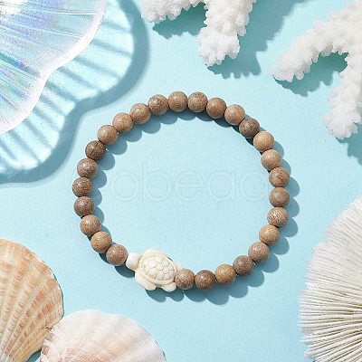 Beach Tortoise Synthetic Turquoise Bracelets BJEW-JB10311-01-1