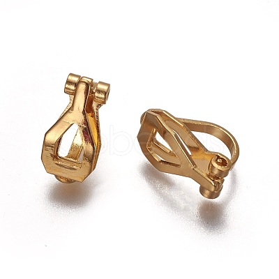 Brass Clip-on Earring Findings KK-F785-01G-1