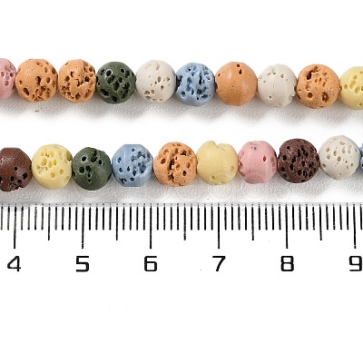 Synthetic Lava Rock Dyed Beads Strands G-H311-08A-07-1