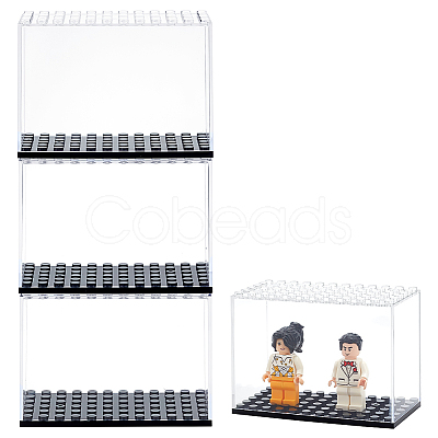 FINGERINSPIRE 4Pcs Transparent Plastic Minifigure Display Cases ODIS-FG0001-78-1