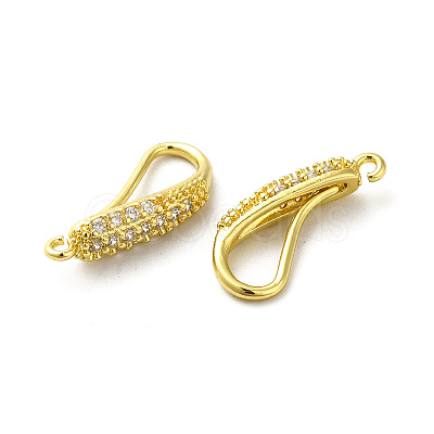 Brass Micro Pave Clear Cubic Zirconia Earring Hooks ZIRC-R112-08G-1