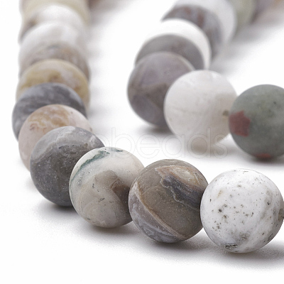 Natural Bamboo Leaf Agate Beads Strands X-G-T106-028-1