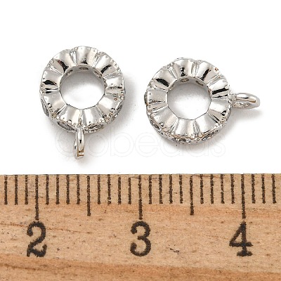 Rack Plating Brass Micro Pave Clear Cubic Zirconia Charms KK-U030-01P-1