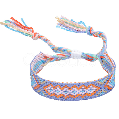 Polyester-cotton Braided Rhombus Pattern Cord Bracelet FIND-PW0013-001A-29-1