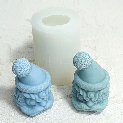 3D Dancing Lion Head DIY Food Grade Silicone Statue Candle Molds PW-WG99762-01-1