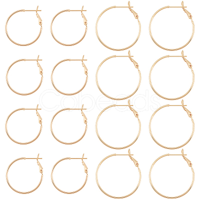 Cheap BENECREAT 16Pcs 2 Size Brass Hoop Earrings Online Store