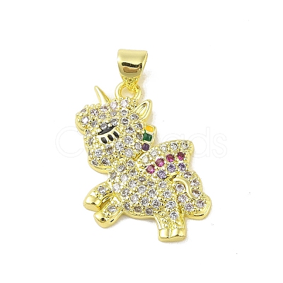 Brass Micro Pave Cubic Zirconia Pendants KK-E111-26G-1