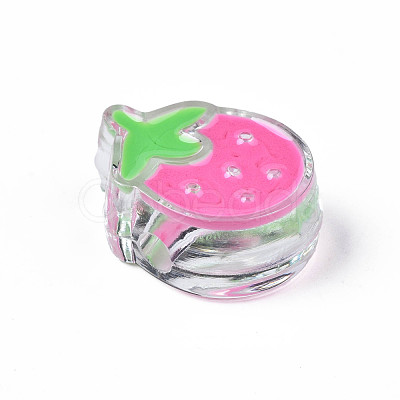 Transparent Acrylic Enamel Beads OACR-N130-024-1