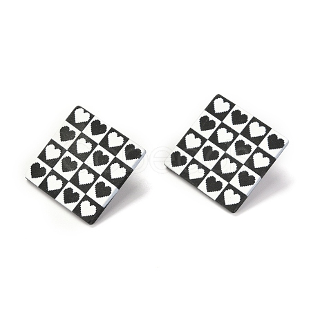 Resin Stud Earrings EJEW-I257-01F-1