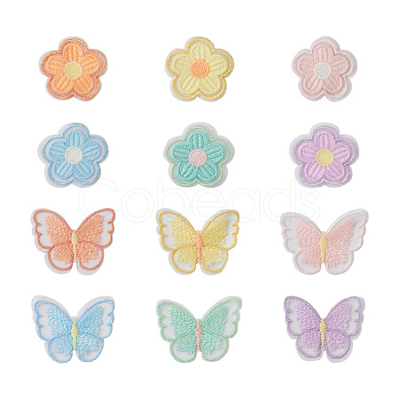 Cheriswelry 48Pcs 12 Style Sew on Computerized Embroidery Polyester Clothing Patches DIY-CW0001-33-1
