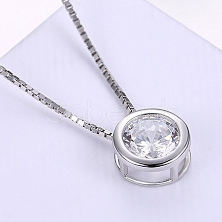 Cute Sterling Silver Pendant Necklaces NJEW-BB29116-1