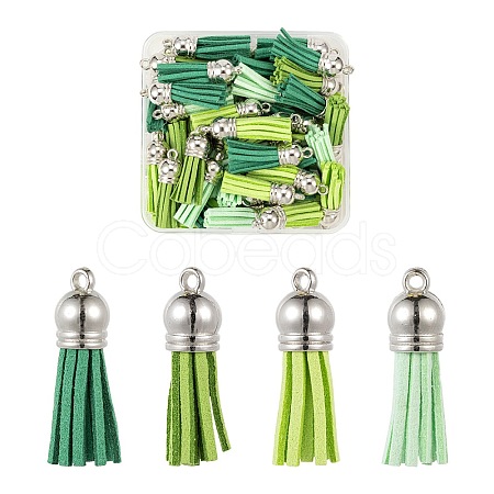 60Pcs 4 Colors Faux Suede Tassel Pendant Decorations FIND-LS0001-04B-1