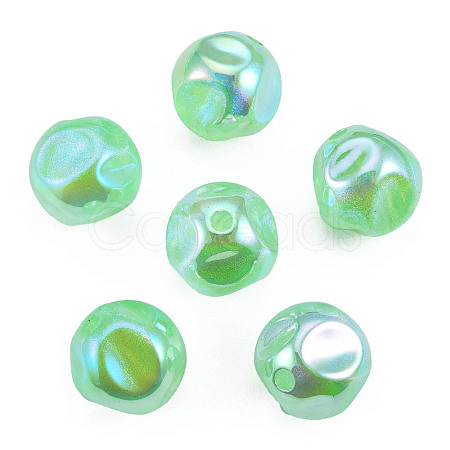 Electroplate Rainbow Iridescent Plating Acrylic Beads TACR-T025-002A-1