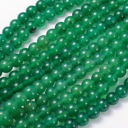 Round Natural Green Onyx Agate Beads Strands G-S119-03-8mm-1