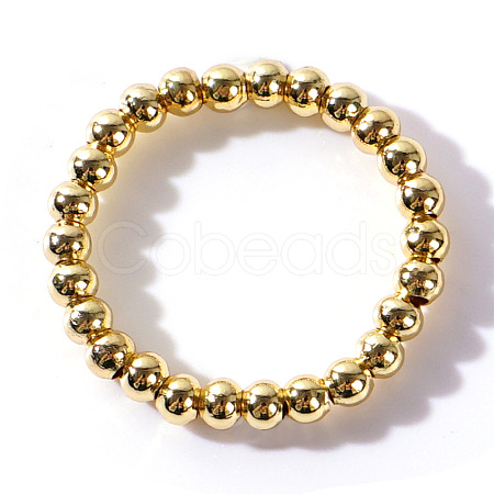 Handmade Unisex Vacation Travel Brass Round Bead Stretch Rings for Women Men ZG4851-1