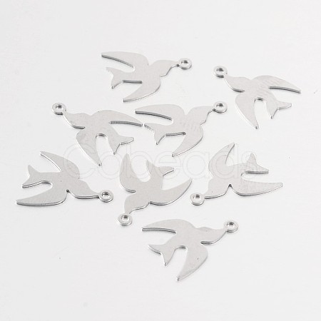 Bird 316 Surgical Stainless Steel Filigree Charms X-STAS-M258-11-1