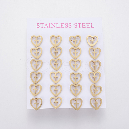 304 Stainless Steel Stud Earrings EJEW-L227-007G-1