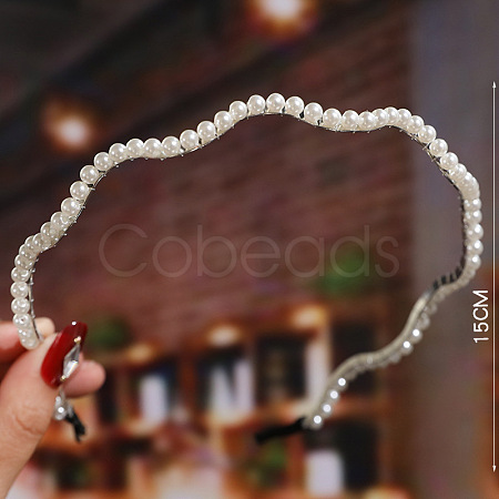 Waved Pearl Hair Bands OHAR-PW0001-177D-1