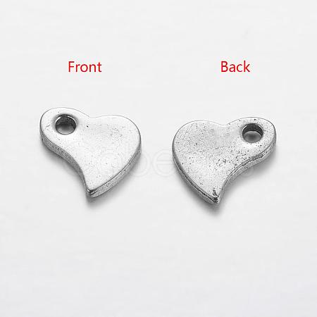 Original Color Heart Charms 201 Stainless Steel Pendants X-STAS-Q065-1