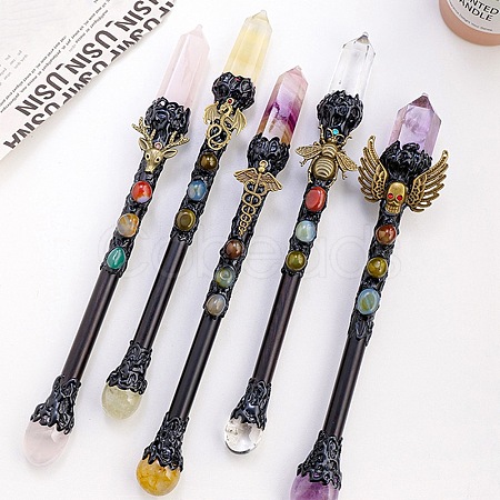 Dyed Natural Crystal Quartz Sun Magic Wand PW-WG10107-01-1