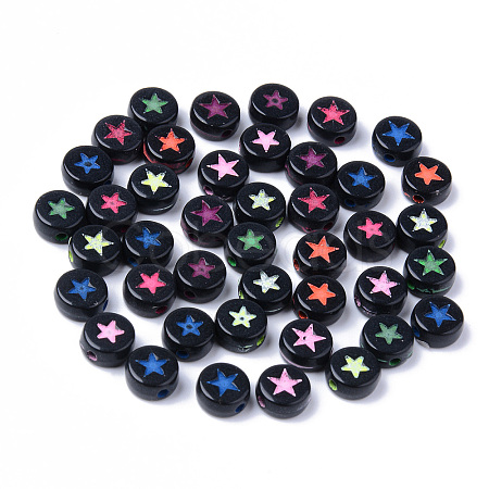 Opaque Black Acrylic Beads X-MACR-S273-44-1