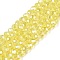 Electroplate Glass Beads Strands, AB Color Plated, Faceted, Rondelle, Champagne Yellow, 4x3mm, Hole: 0.4mm, about 113~115pcs/strand, 16.14~16.34 inch(41~41.5cm)